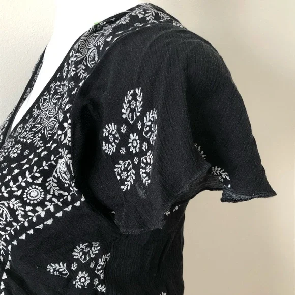 Band of Gypsies Boho Black and White Romper Size Small - Picture 3 of 7